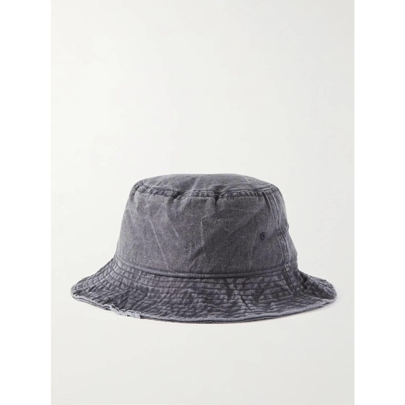 ACNE studios buko canvas face logo Denim Bucket Hat - Picture 3 of 5